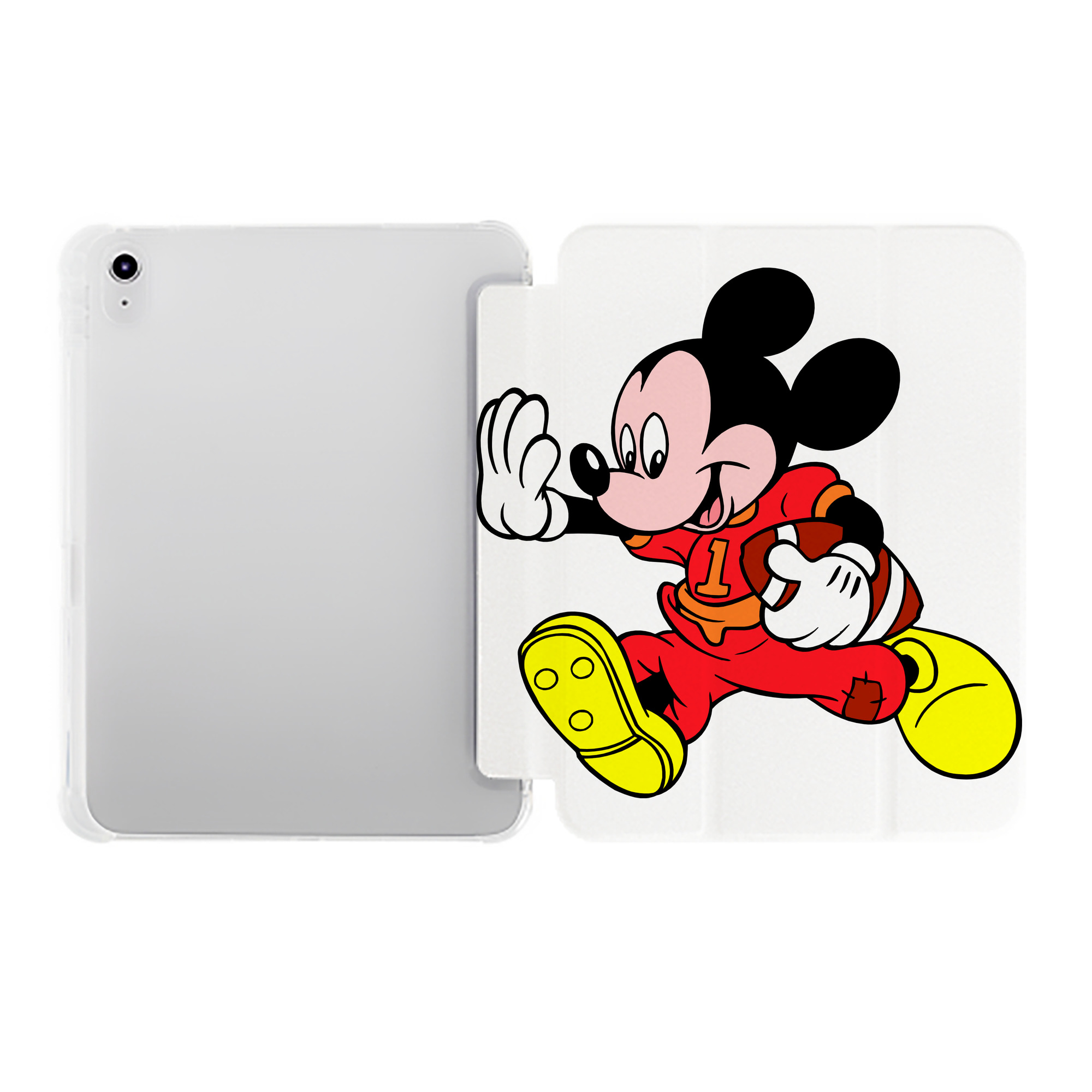 （画像用） ミッキーマウス Mickey Mouse IPad ケース ペン収納付き 三つ折りスタンド PUレザー×シリコン 対応機種9.5/10.5/10.9インチ